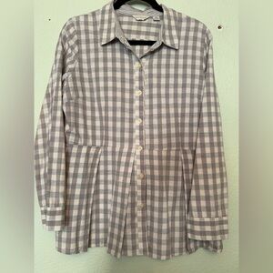 Anthropologie Button Up Peplum Top L